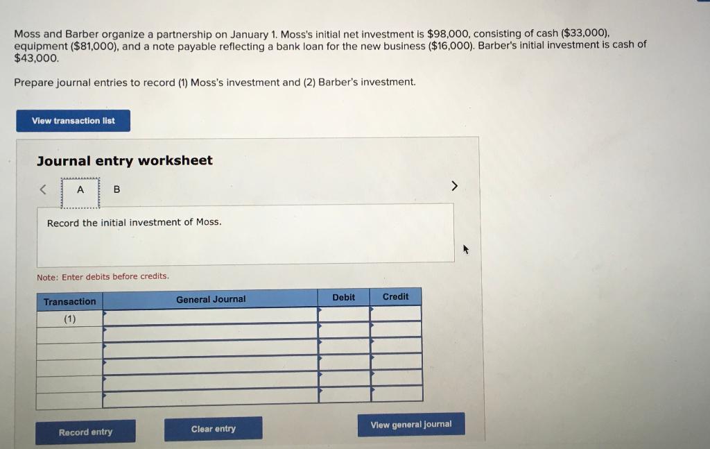solved-moss-and-barber-organize-a-partnership-on-january-1-chegg