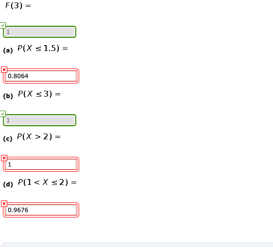 Solved Evaluate the cumulative distribution function, F, for