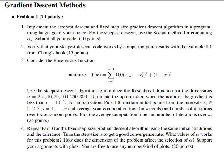 optimization - How to show that the method of steepest descent does not  converge in a finite number of steps? - Mathematics Stack Exchange