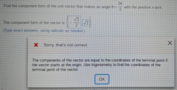 Solved 2π Find the component form of the unit vector that | Chegg.com