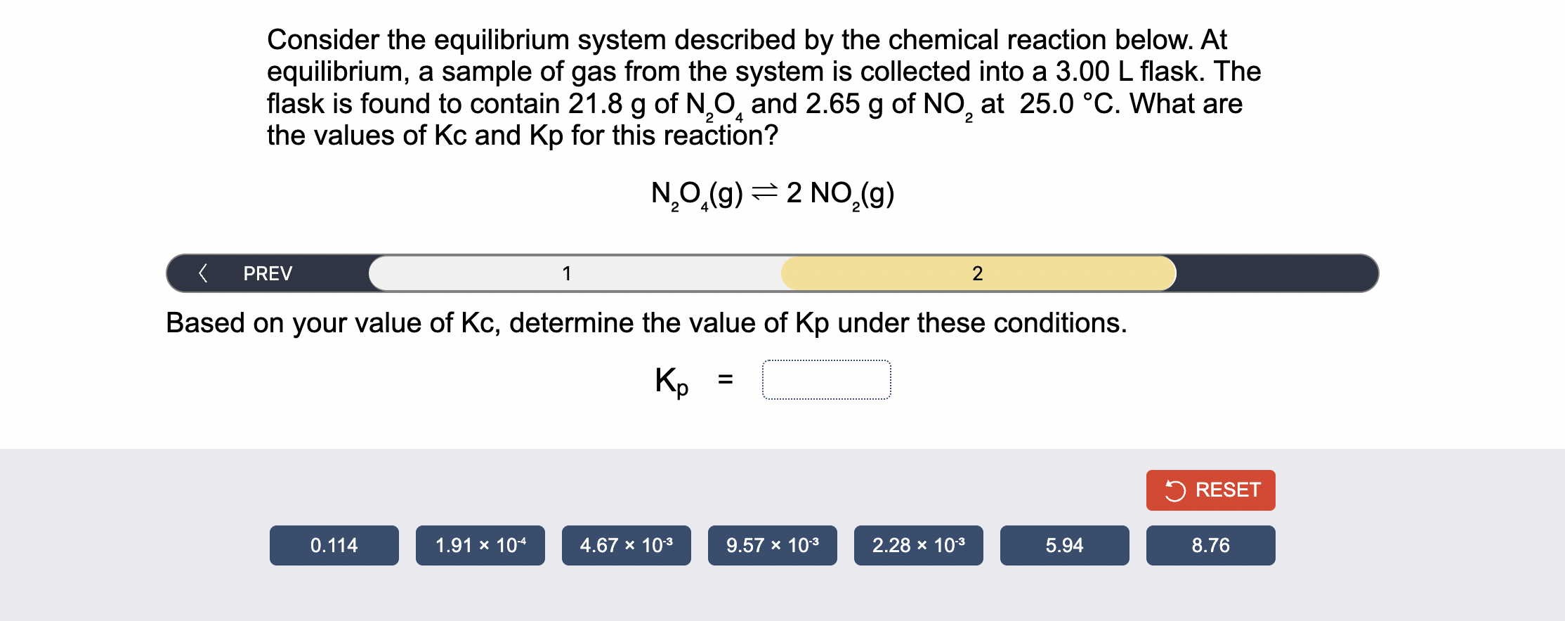 Solved Consider the equilibrium system described by the | Chegg.com