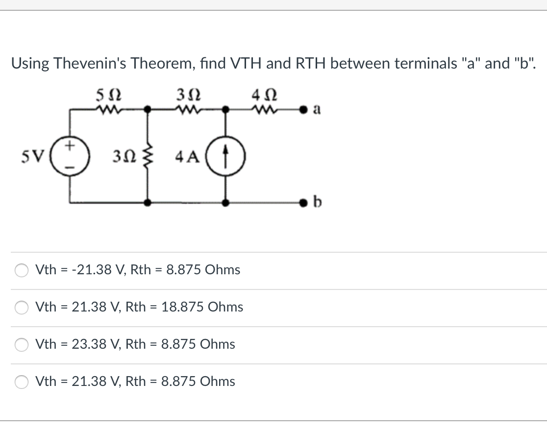 Solved Using Thevenin's Theorem, Find VTH And RTH Between 