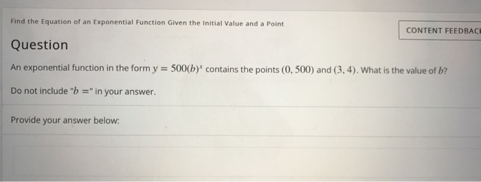 Solved Find The Equation Of An Exponential Function Given Chegg Solved Find The Equation Of An Exponential Function Given Chegg