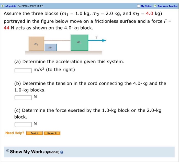 Solved Assume the three blocks (m_1 = 1.0 kg, m_2 = 2.0 kg, | Chegg.com