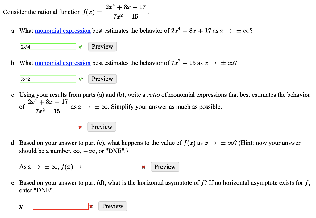 Solved Consider The Rational Function F x 2x4 8x 17 Chegg