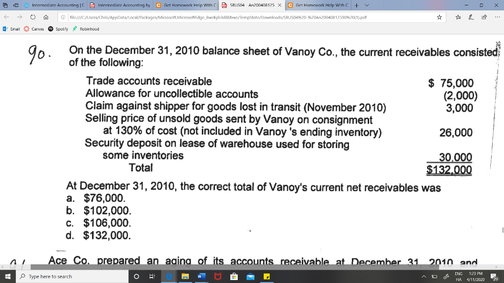 Intermediate accounting homework solutions image