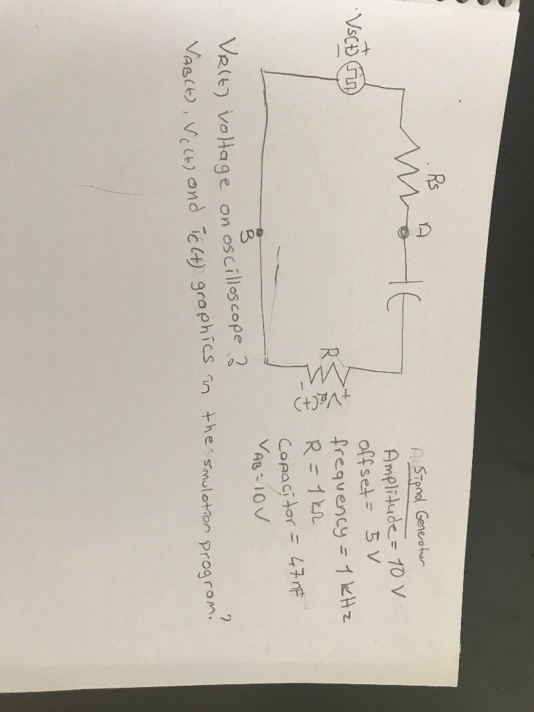 Solved Using Multisim Signal Generator Amplitude=10V