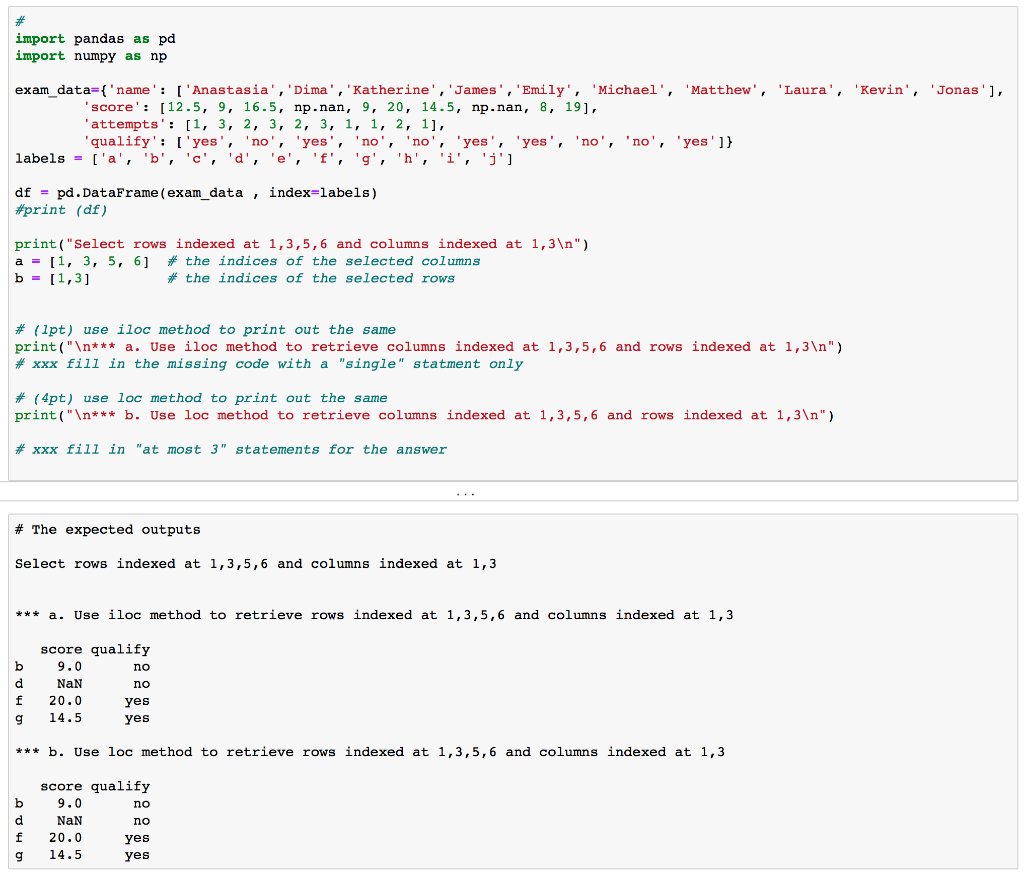 Write a Pandas program to select the | Chegg.com