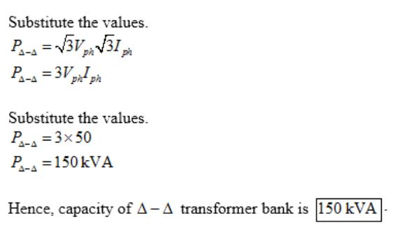 3.18 A Δ−Δ transformer bank consists of three | Chegg.com