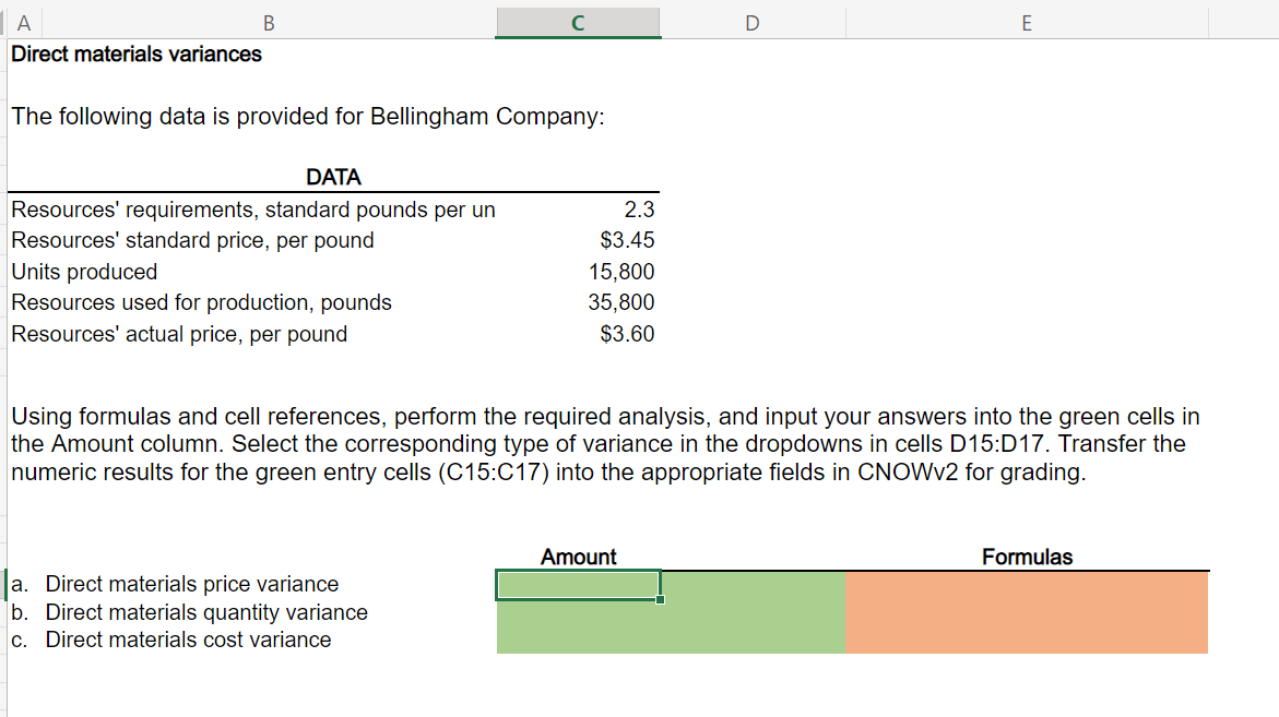 Solved Direct materials variances This information has been | Chegg.com