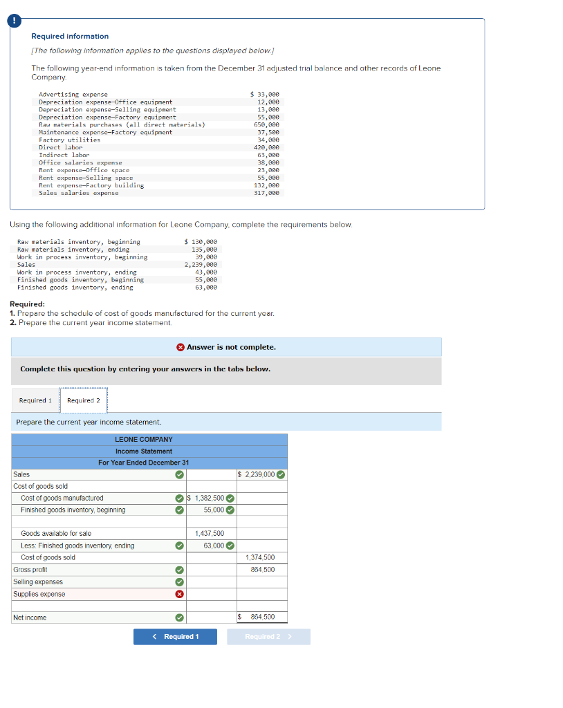 [Solved]: Required information [The following information