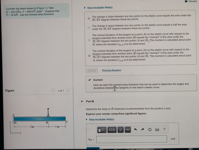 Solved 1 Review View Available Hints) Consider the beam | Chegg.com