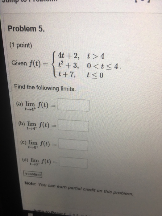 Solved Given F(t) = {4t + 2, T > 4 T^2 + 3, 0