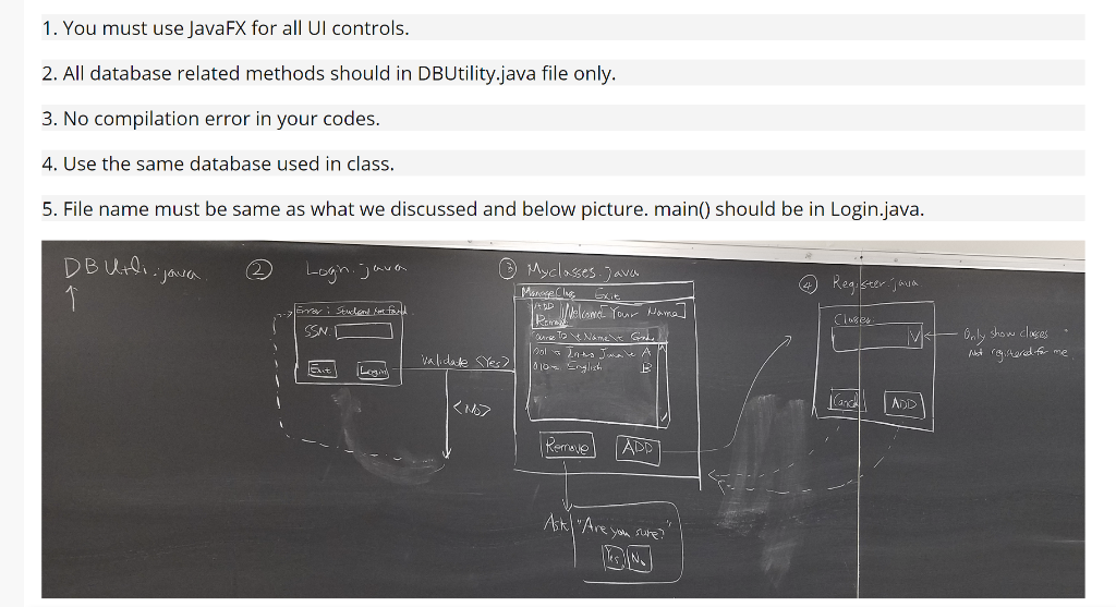 1. You must use JavaFX for all UI controls. 2. All | Chegg.com