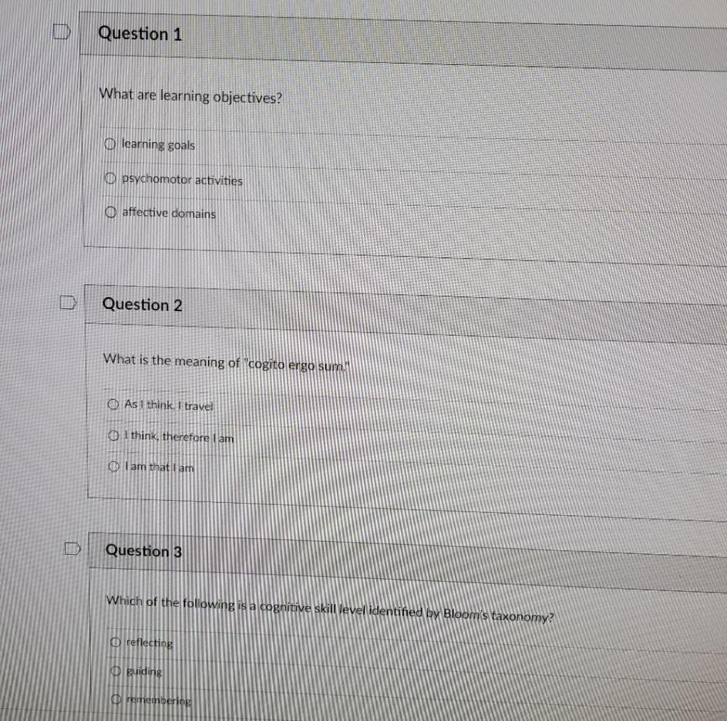 Solved Question 1 What are learning objectives? learning | Chegg.com
