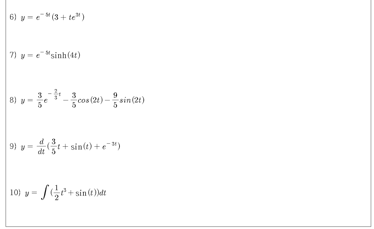 Solved 6 Y 5 3 Te3t 7 G E 5sinh 4t 01 Be Chegg Com