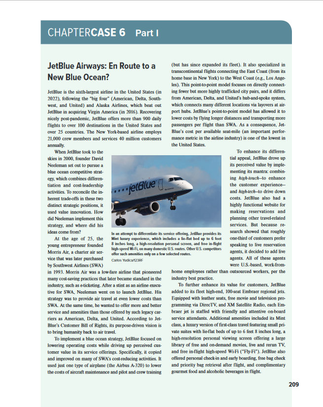 Solved Write a paper that explains why JetBlue was not able