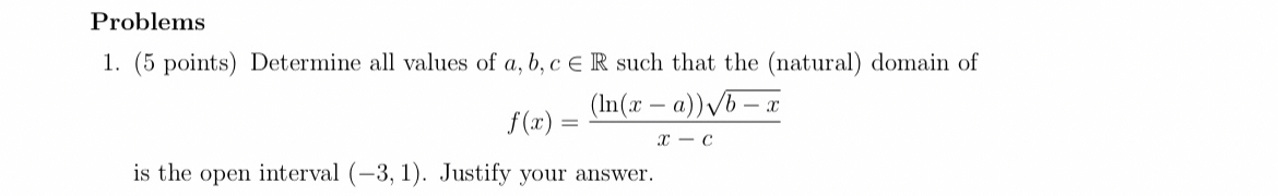 Solved Problems 1. (5 Points) Determine All Values Of | Chegg.com