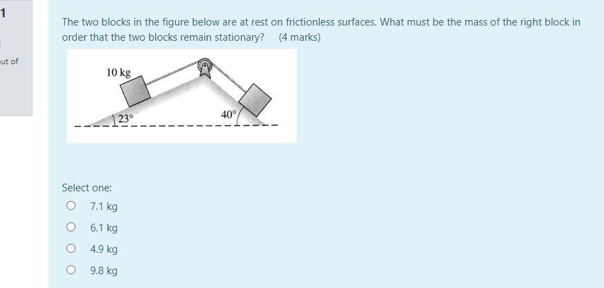Solved 1 The two blocks in the figure below are at rest on | Chegg.com