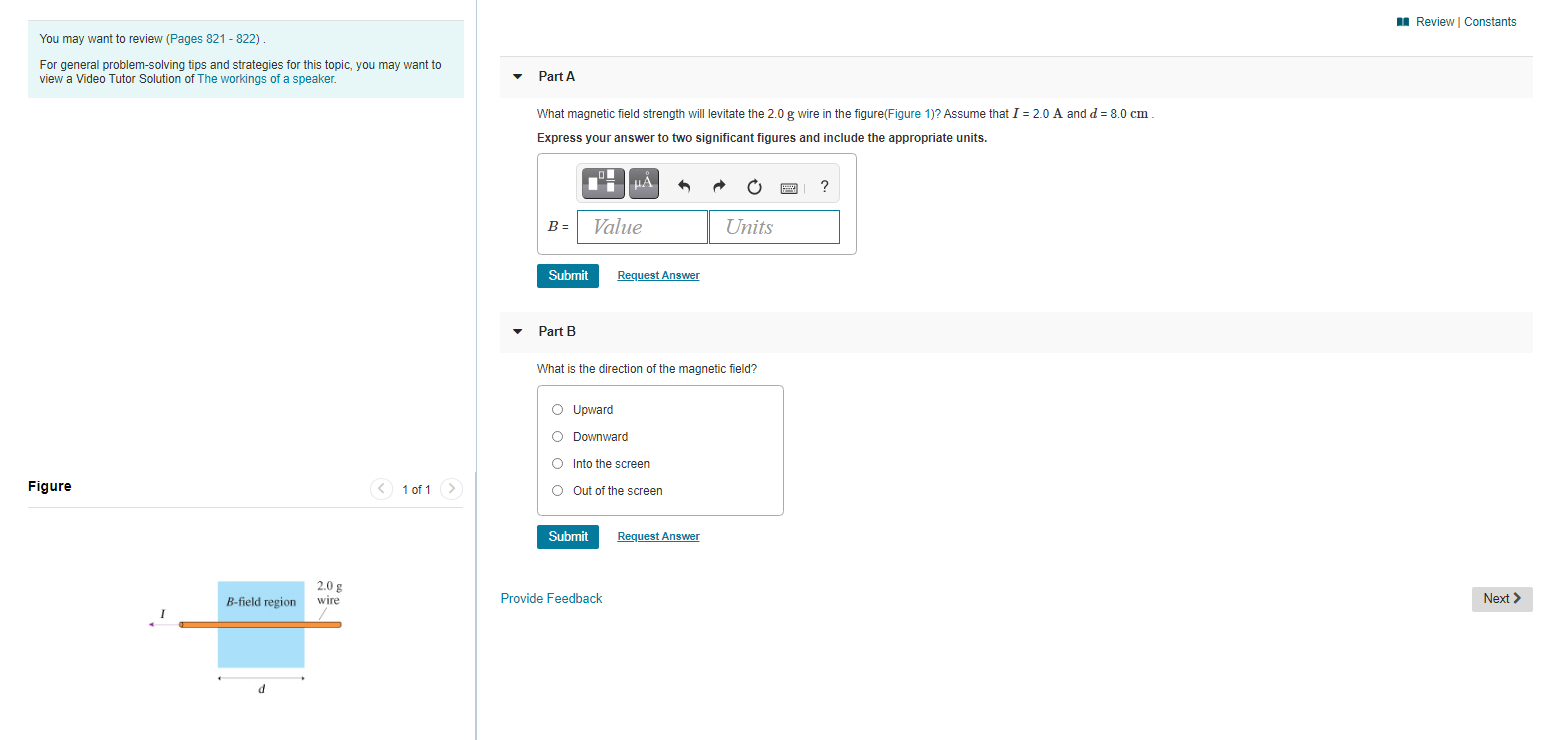 Solved in Review Constants You may want to review (Pages 821 | Chegg.com