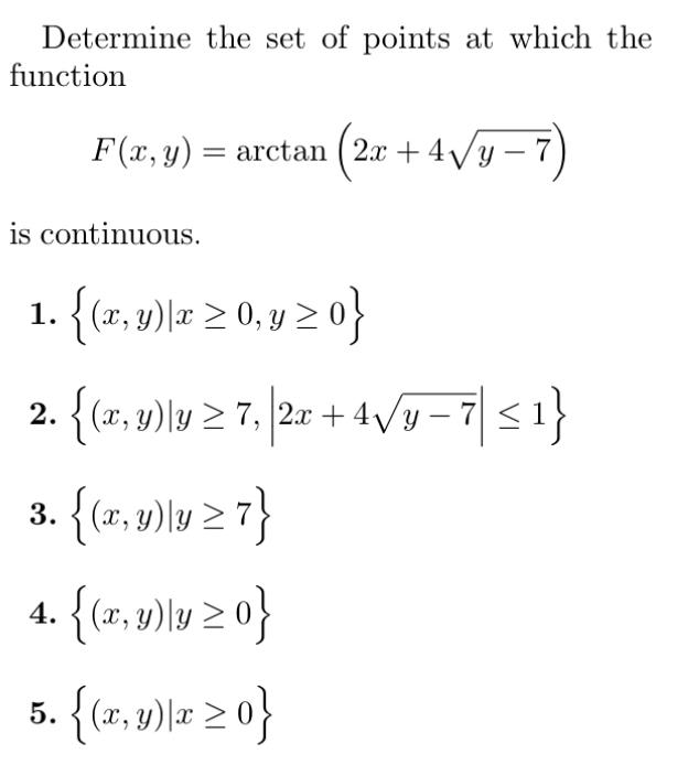 Solved Determine the set of points at which the function | Chegg.com