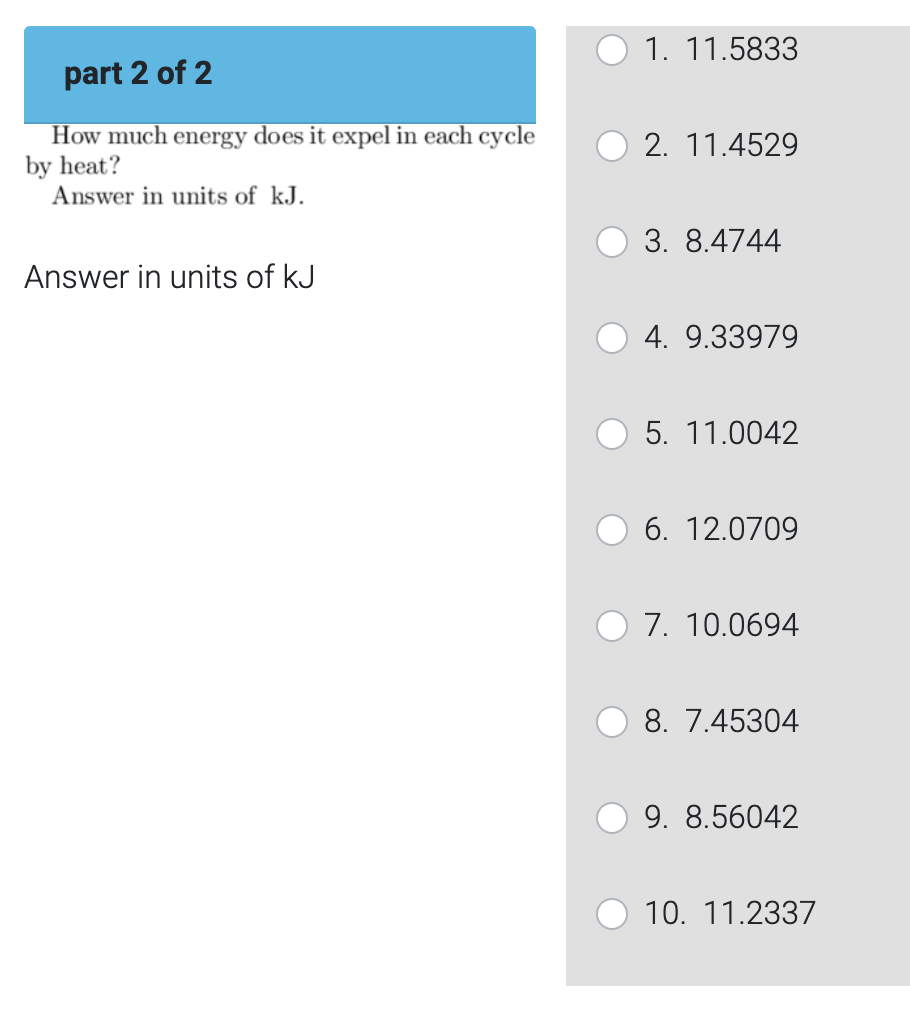 Solved 1. 10.2414 part 1 of 2 2. 10.5137 A heat engine | Chegg.com