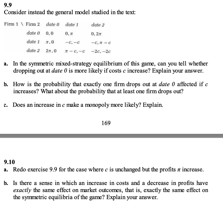 9.9 Consider Instead The General Model Studied In The 