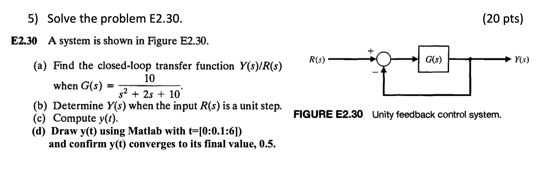 Solved 5) Solve the problem E2.30. (20p E2.30 A system is | Chegg.com