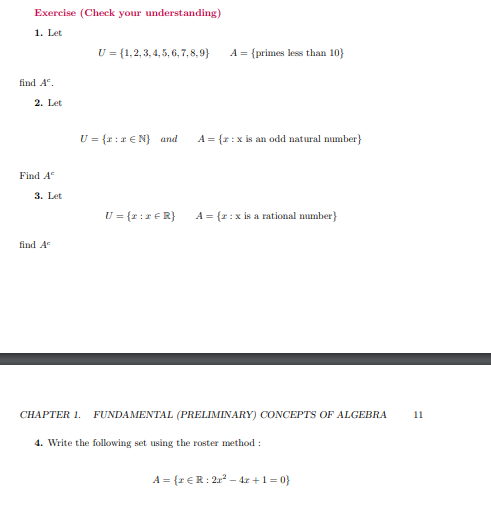 Solved 1. Let U={1,2,3,4,5,6,7,8,9}A={ Primes Less Than 10} | Chegg.com