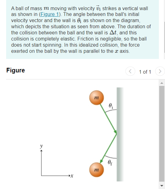 Solved A ball of mass m moving with velocity vi strikes a | Chegg.com