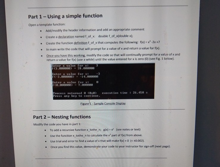 (Solved) Part 1 Using Simple Function Open Template Function Add