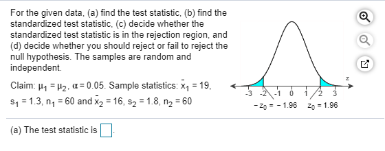 How to find the deals test statistic