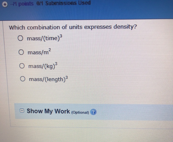 Solved 1 points 0/1 Subnissions Used Which combination of