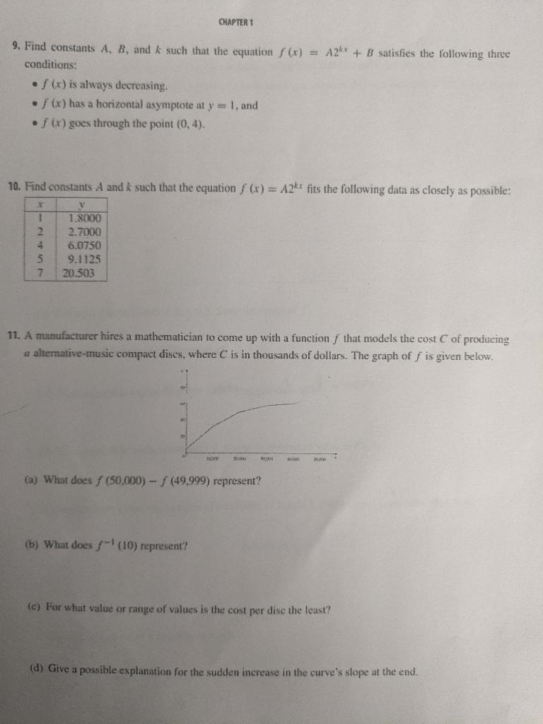 Solved CHAPTER 1 9. Find Constants A, B, And K Such That The | Chegg.com