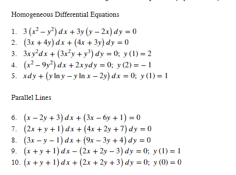 Solved Homogeneous Differential Equations 1 3 X2 Y2 Dx Chegg Com