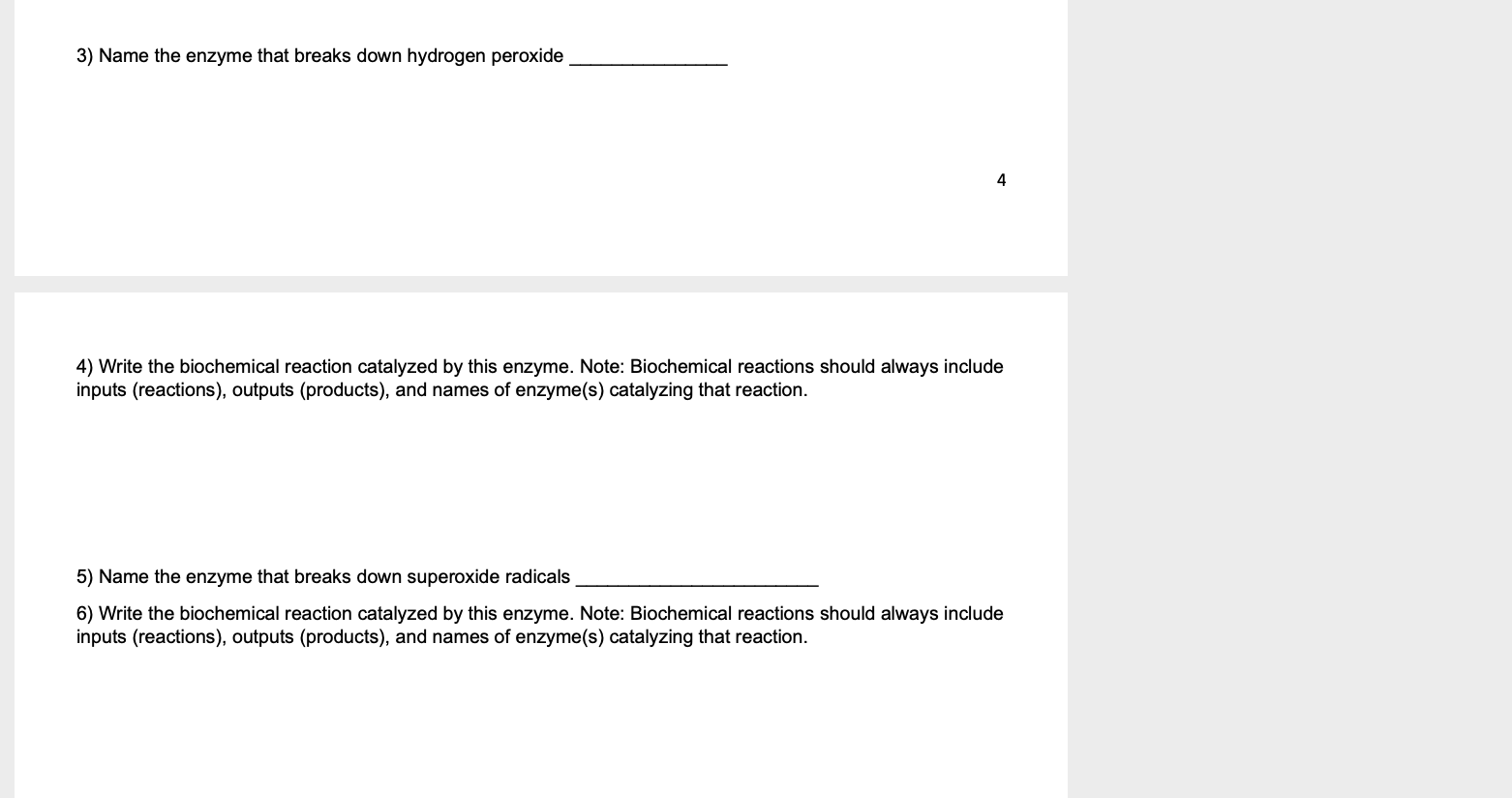 Solved 3) Name the enzyme that breaks down hydrogen peroxide