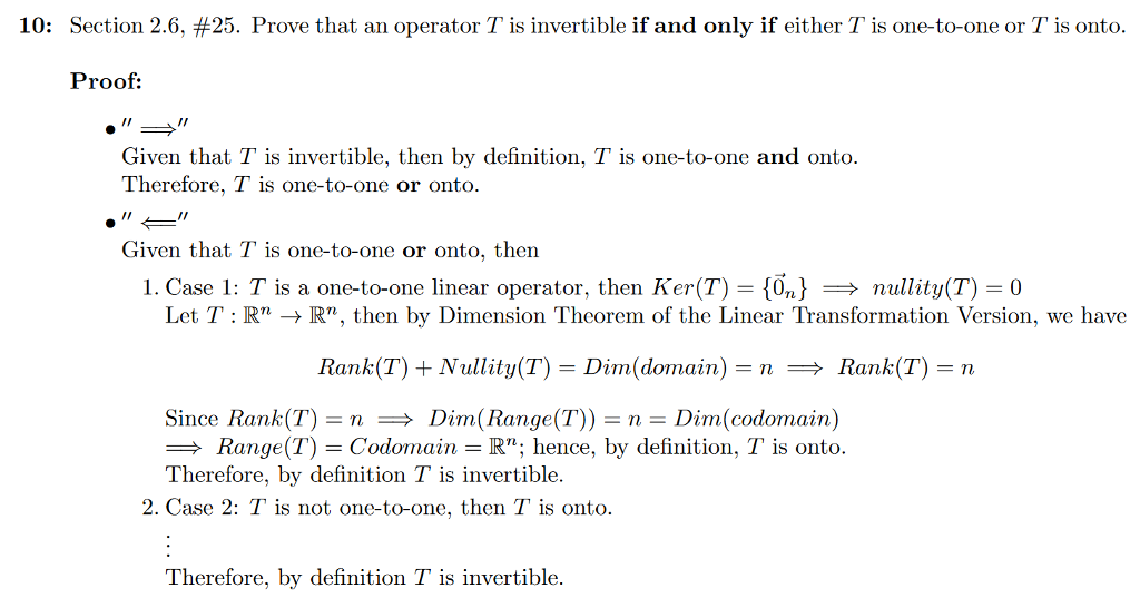 Solved 10: Section 2.6, #25. Prove that an operator T is | Chegg.com