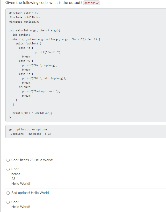 Solved Given the following code, what is the output