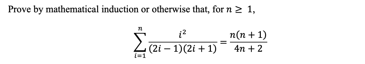 Solved Prove by mathematical induction or otherwise that, | Chegg.com