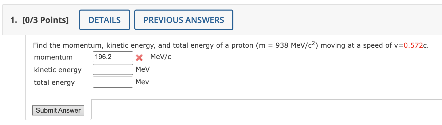 Solved Find the momentum, kinetic energy, and total energy | Chegg.com
