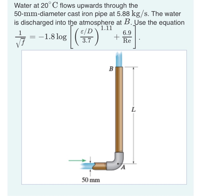 Solved Water At 20 C Flows Upwards Through The | Chegg.com