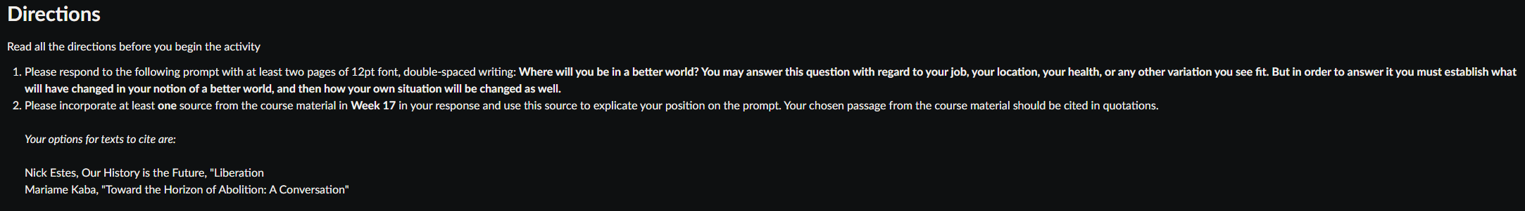 Directions Read all the directions before you begin | Chegg.com