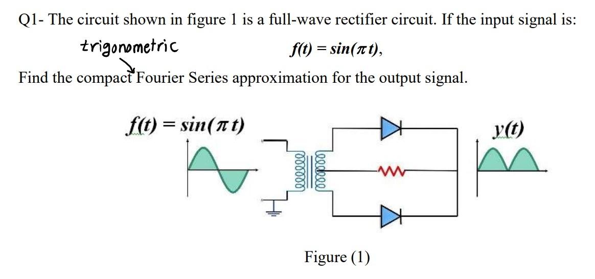 Solved Q1- The circuit shown in figure 1 is a full-wave | Chegg.com