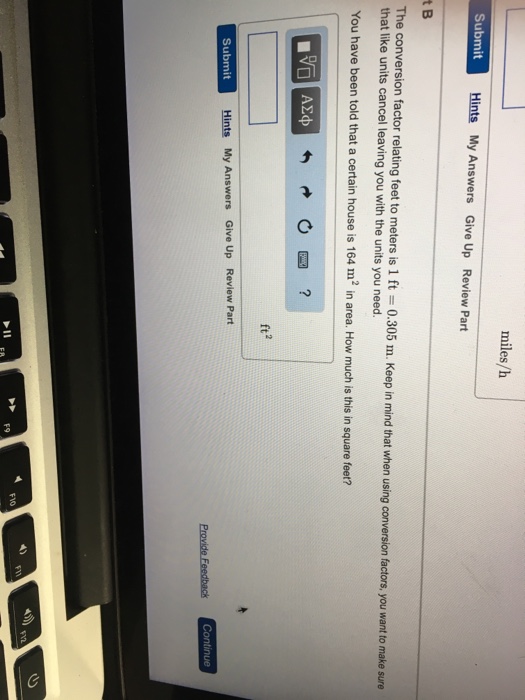 Solved The conversion factor relating feet to meters is 1 ft