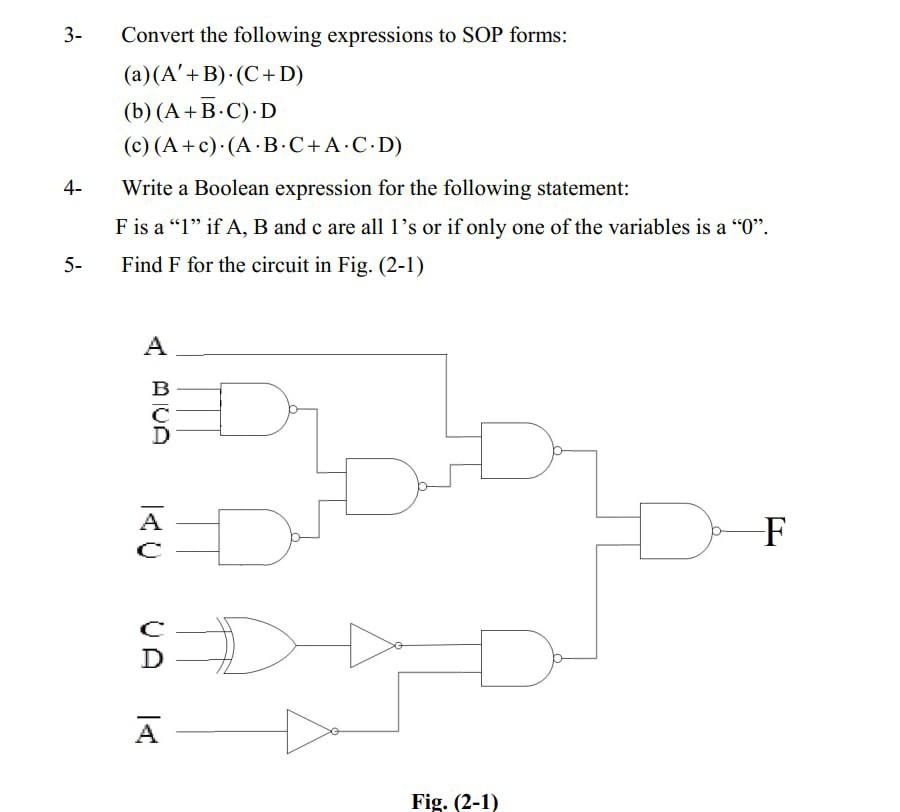 Solved 3- Convert The Following Expressions To SOP Forms: | Chegg.com