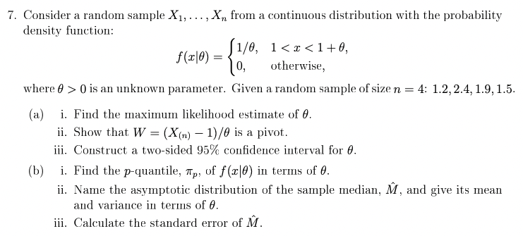 Solved Consider a random sample X1,…,Xn from a continuous | Chegg.com