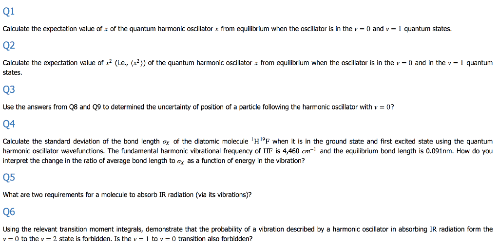 Solved Q1 Calculate the expectation value of x of the