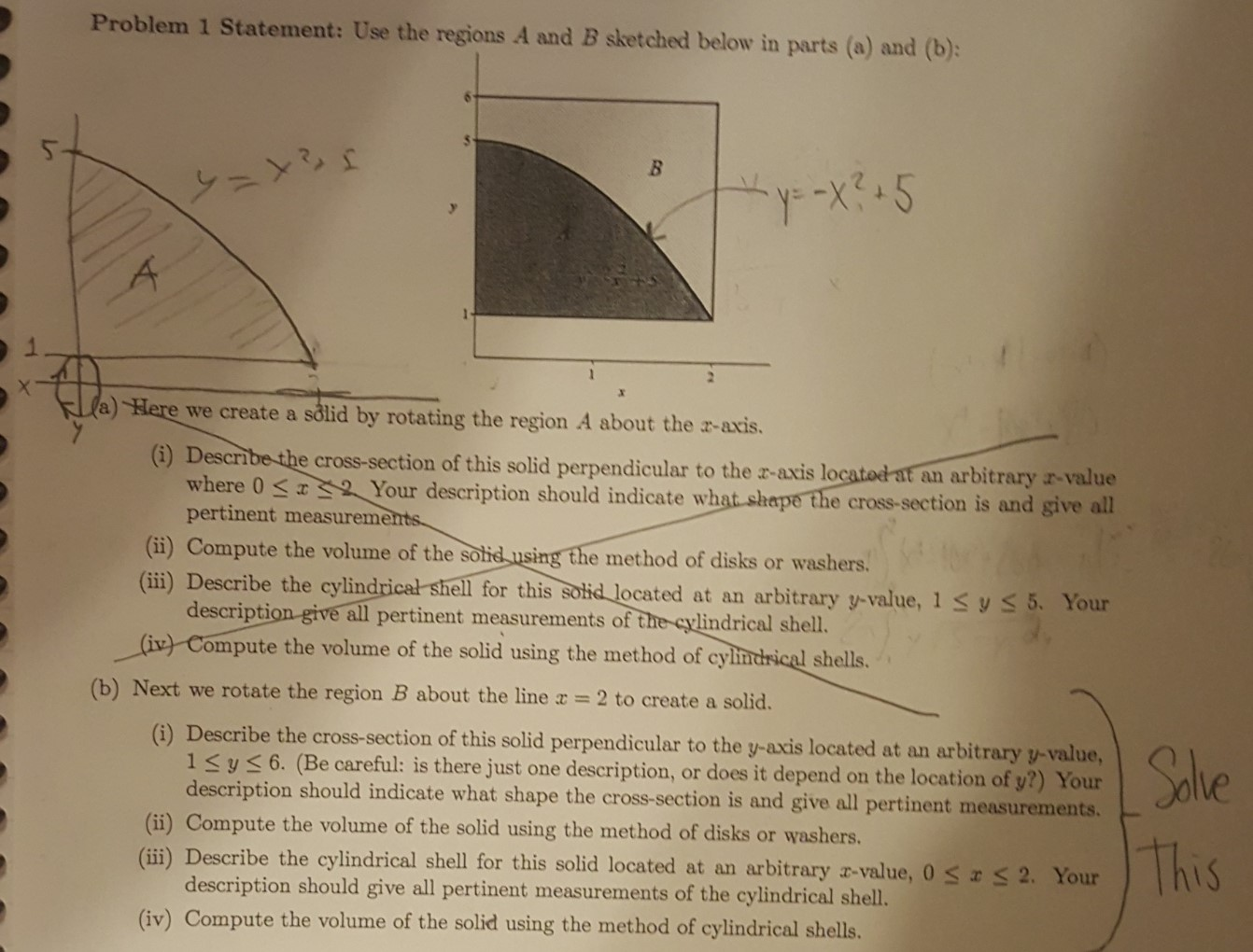 Solved Problem 1 Statement: Use The Regions A And B Sketched | Chegg.com