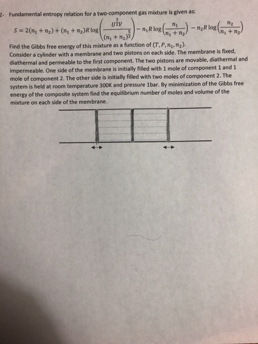 Solved 2- Fundamental entropy relation for a two-component | Chegg.com