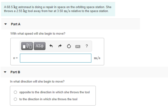 Solved A 68.5 kg astronaut is doing a repair in space on the | Chegg.com